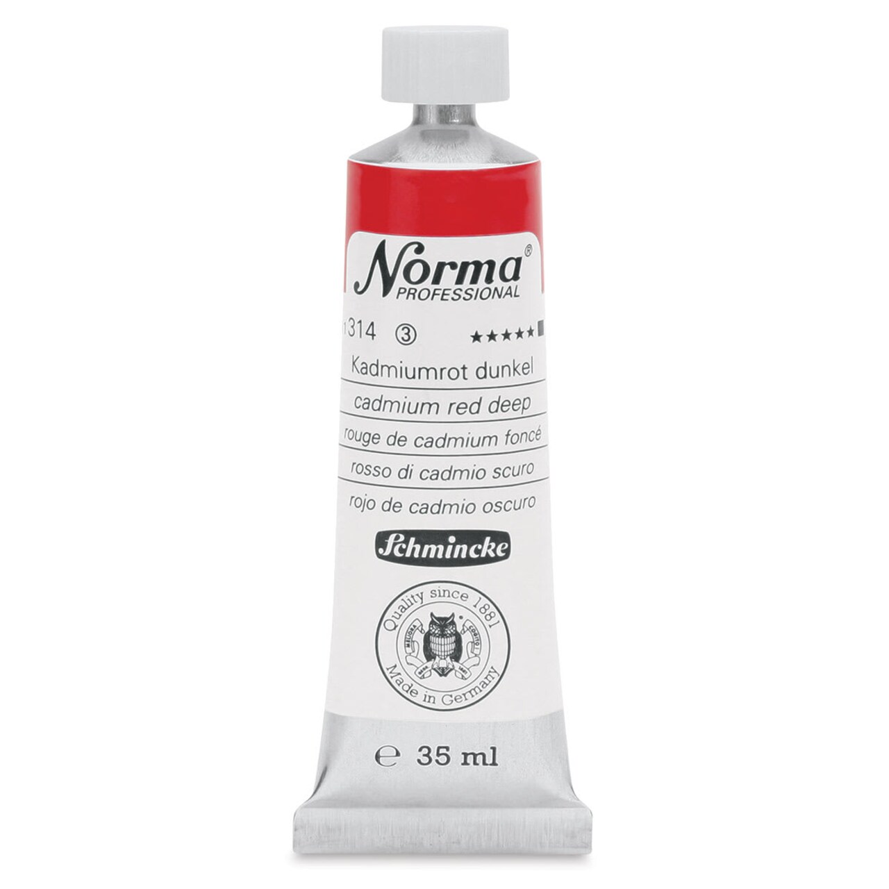 Schmincke Norma Professional Oil Paint - Cadmium Red Deep, 35 ml, Tube